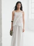  White Embroidered Strap Top 