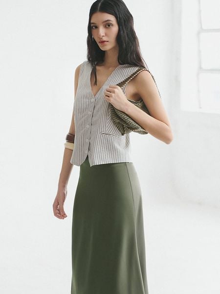  Olive Slip Skirt 