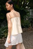  White Pleated Detail Skirt 