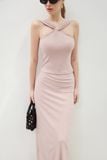  Pink Ribbed Halter Top 