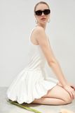  White Sleeveless Bubble Dress 