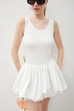  White Sleeveless Bubble Dress 