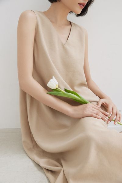  Linen Flared Dress 