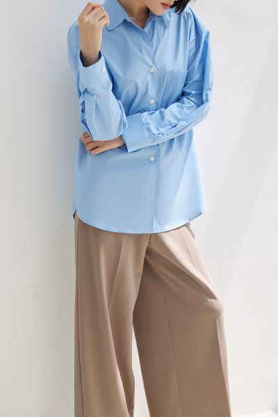  Blue Poplin Oversized Shirt 