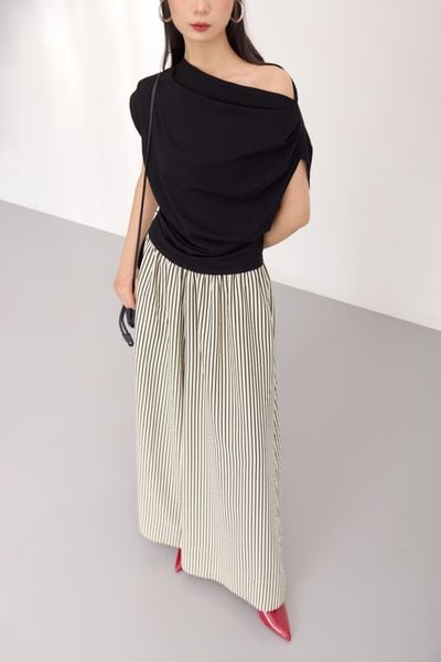  Black Striped Flared Pants 