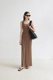  Brown Ribbed Sleeveless Dress 