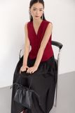  Red Loose Fit Gilet 