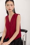  Red Loose Fit Gilet 