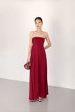  Red Strapless Maxi Dress 