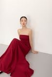  Red Strapless Maxi Dress 