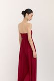  Red Strapless Maxi Dress 