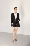  Black Collarless Blazer 