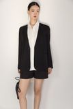  Black Collarless Blazer 