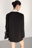  Black Collarless Blazer 