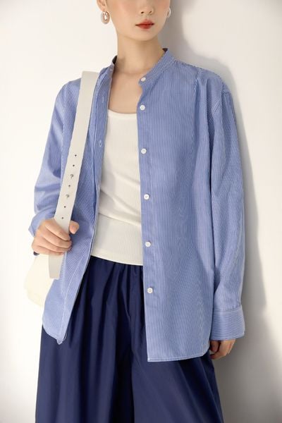  Navy Pinstriped Shirt 