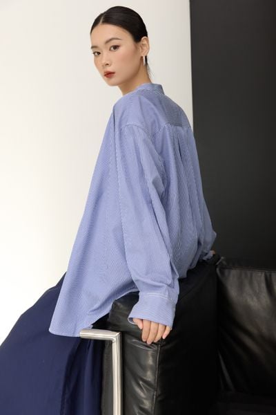 Navy Pinstriped Shirt 