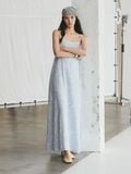  Blue Daisy Linen Maxi Dress 