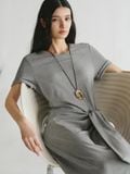  Gray Tie-front Jersey Dress 