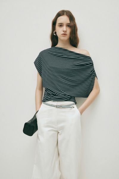  White Barrel Trousers 
