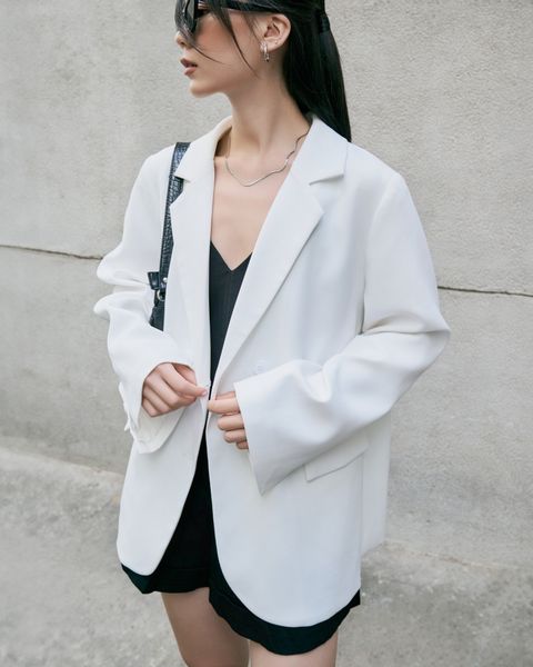  White Oversized Blazer 