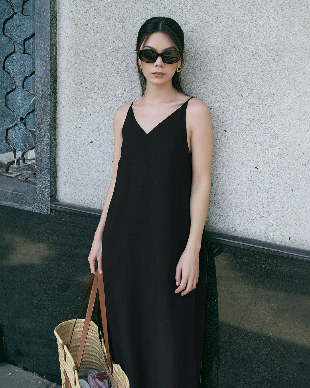  Black Linen Maxi Dress 