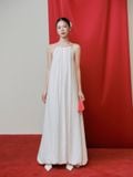  White Cross-back Maxi Dress 
