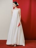  White Cross-back Maxi Dress 