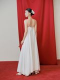  White Cross-back Maxi Dress 
