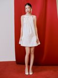 Cream Brocade Dress With Bow 