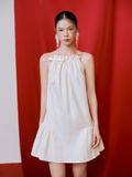  Cream Brocade Dress With Bow 