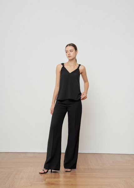  Black Straight Leg Trousers 