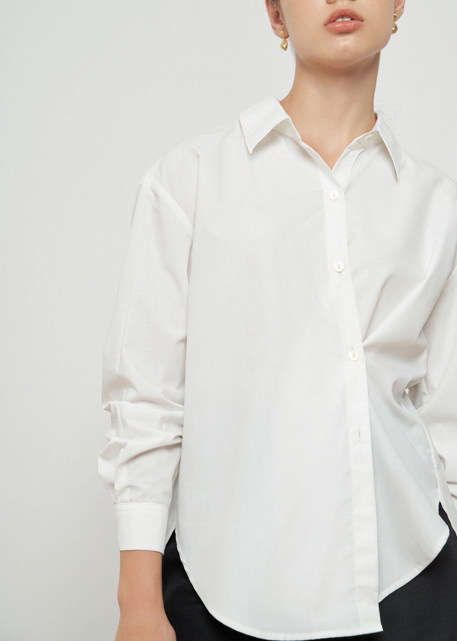  White Draped Shirt 