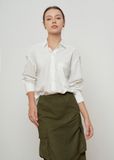  Olive Patch Pocket Midi Skirt 