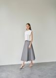  Pleat Front Midi Skirt 