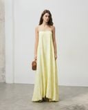  Yellow Bubble Hem Maxi Dress 