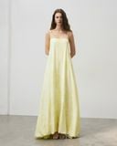  Yellow Bubble Hem Maxi Dress 
