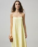  Yellow Bubble Hem Maxi Dress 