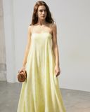  Yellow Bubble Hem Maxi Dress 