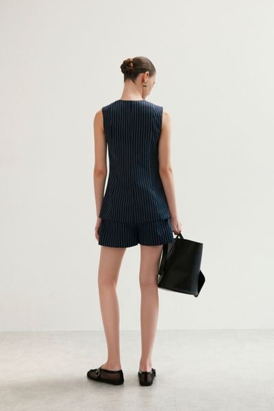  Navy Striped Basic Shorts 