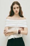  White Off-shoulder Fitted Top 