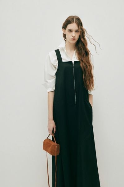  Black Overall Maxi Dress 