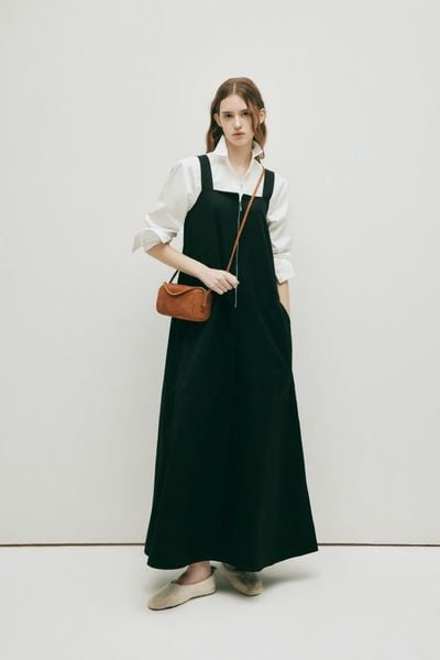  Black Overall Maxi Dress 