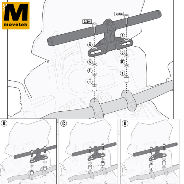 Bộ kit gắn phụ kiện Givi 01SKIT cho nhiều dòng xe