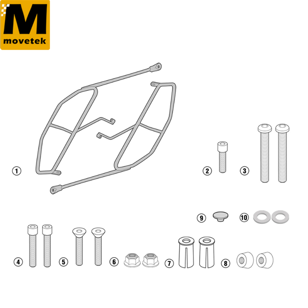 Khung hông gắn túi Givi TE2133 Yamaha TMAX 530 17-19, TMAX 560 20-21