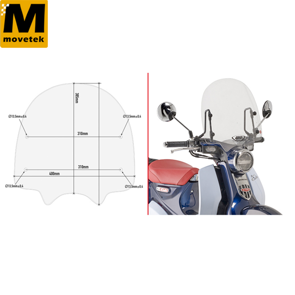 Kính chắn gió Givi 1168A Honda Cub C125 18-22