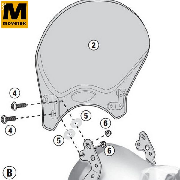 Pat kinh chắn gió Givi AL2128A cho 100AL, 140A, 140S XSR900 16-21