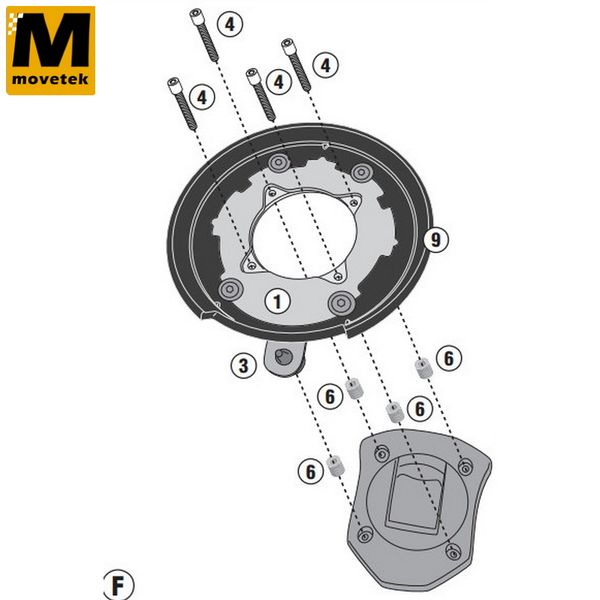 Mount gắn túi bình xăng Givi BF60