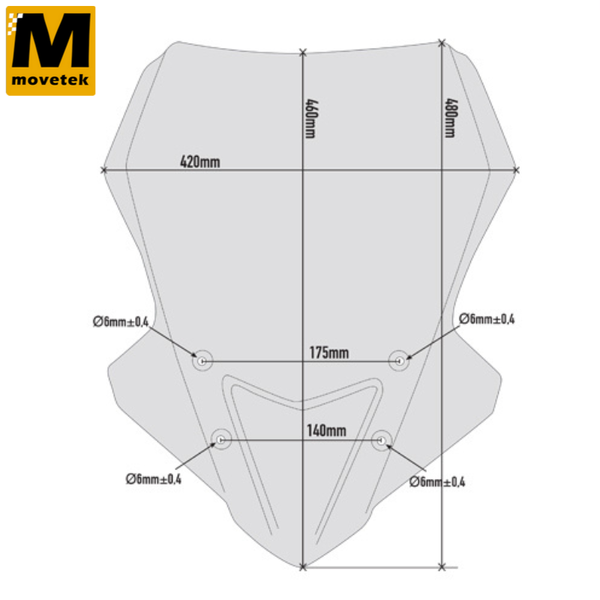 Kính chắn gió Givi D2122S Yamaha MT-09 Tracer 15-17