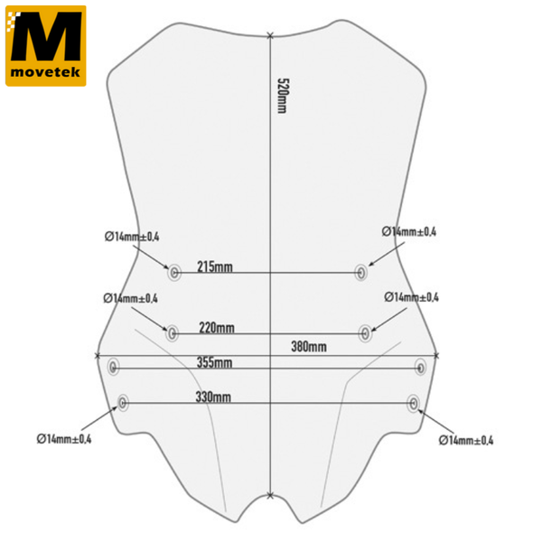 Kính chắn gió Givi D8703ST Benelli TRK502 17-22, TRK502 X 18-22