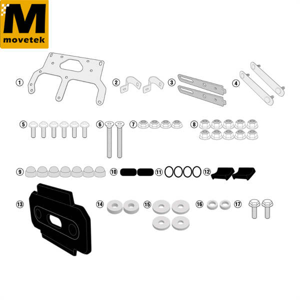 Bộ kit gắn hộp đồ nghề Givi TL3112KIT Honda CB500X 13-18, Suzuki DL1000 V-Strom 17-19, DL650 V-Strom 17-22